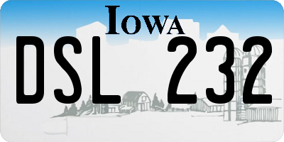 IA license plate DSL232