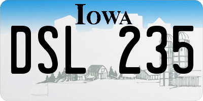 IA license plate DSL235
