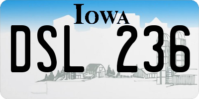 IA license plate DSL236