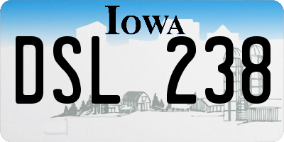 IA license plate DSL238