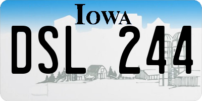 IA license plate DSL244