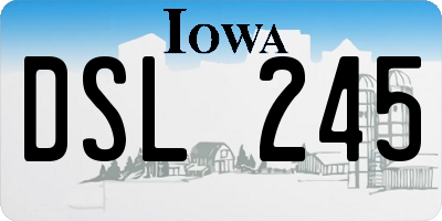 IA license plate DSL245