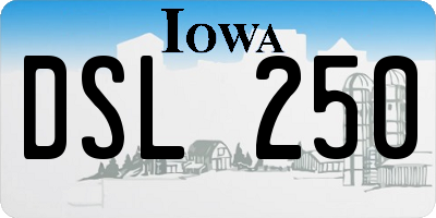 IA license plate DSL250