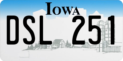 IA license plate DSL251