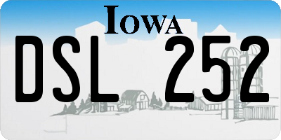 IA license plate DSL252
