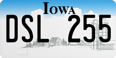 IA license plate DSL255