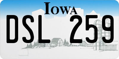 IA license plate DSL259