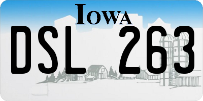 IA license plate DSL263