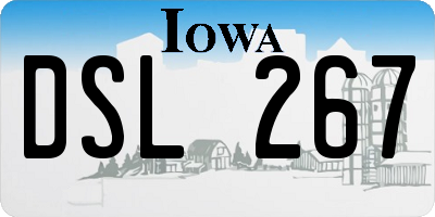 IA license plate DSL267