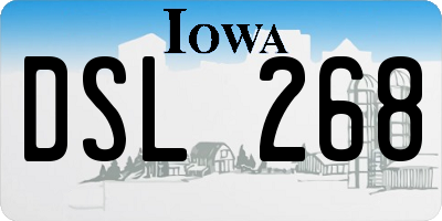 IA license plate DSL268