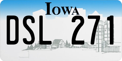 IA license plate DSL271
