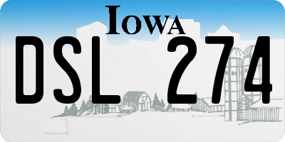 IA license plate DSL274
