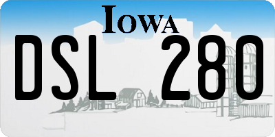 IA license plate DSL280