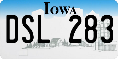 IA license plate DSL283