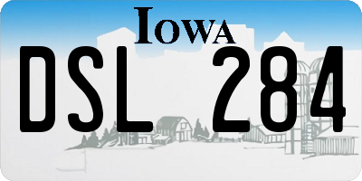 IA license plate DSL284
