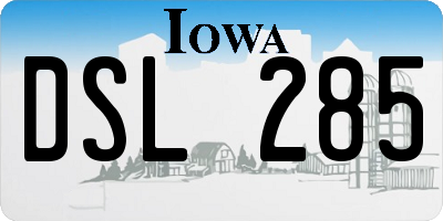IA license plate DSL285