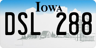 IA license plate DSL288