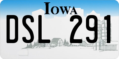 IA license plate DSL291