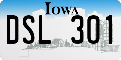 IA license plate DSL301