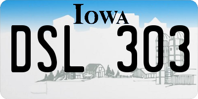 IA license plate DSL303