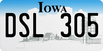 IA license plate DSL305