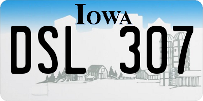 IA license plate DSL307
