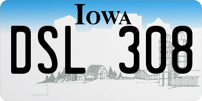 IA license plate DSL308