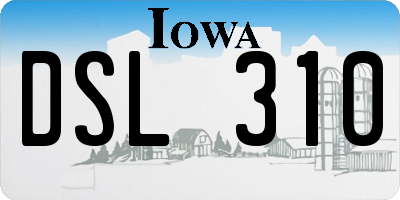 IA license plate DSL310