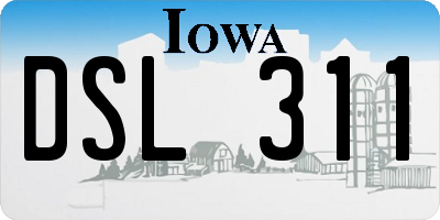 IA license plate DSL311