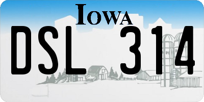 IA license plate DSL314