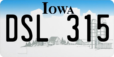 IA license plate DSL315