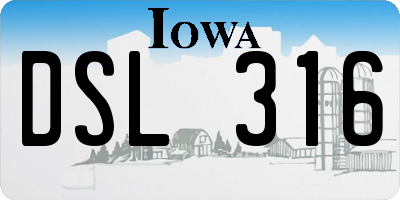 IA license plate DSL316