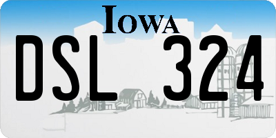 IA license plate DSL324