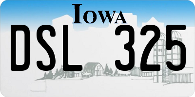 IA license plate DSL325