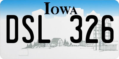 IA license plate DSL326