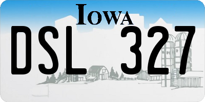 IA license plate DSL327