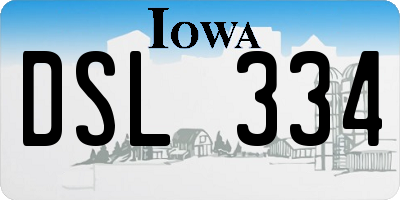 IA license plate DSL334