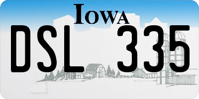 IA license plate DSL335