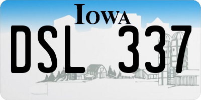 IA license plate DSL337