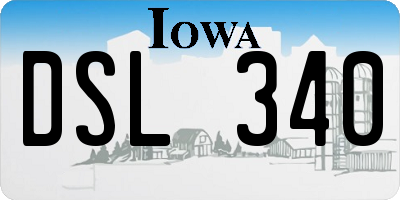 IA license plate DSL340