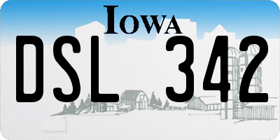 IA license plate DSL342