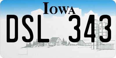 IA license plate DSL343