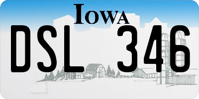 IA license plate DSL346