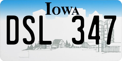 IA license plate DSL347