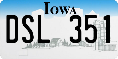 IA license plate DSL351