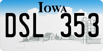 IA license plate DSL353
