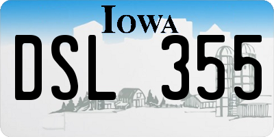 IA license plate DSL355