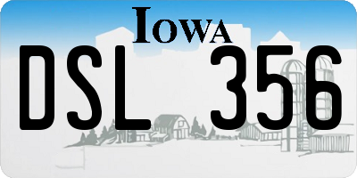IA license plate DSL356