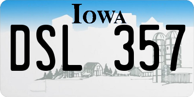 IA license plate DSL357