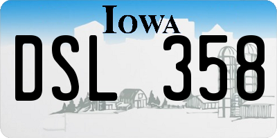IA license plate DSL358